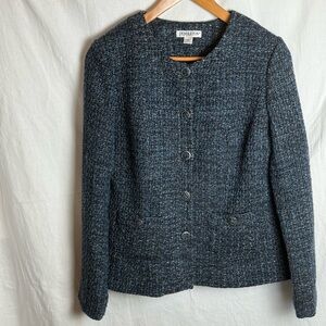 Vintage Pendleton Women's Dark Blue Tweed Blazer